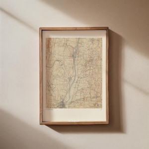 Vintage Hartford, Connecticut Map Poster - Instant Download Map - Connecticut Wall Decor - Vintage US Map Print - Hartford CT Wall Art