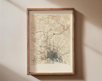 Vintage Baltimore, Maryland Map Poster - Instant Download Map - Baltimore Wall Art - Vintage US Map Print - Baltimore Wall Decor
