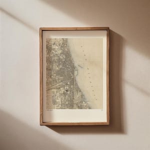 Vintage kaart van Chicago (Illinois) - Kaart direct downloaden - Chicago Wall Art - Vintage Amerikaanse kaart afdrukken - Chicago Wall Deco