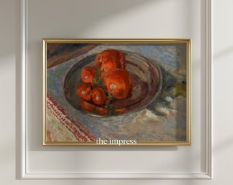 Stampa artistica impressionista di pomodoro - Arte murale da cucina vintage - Dipinto di pomodoro