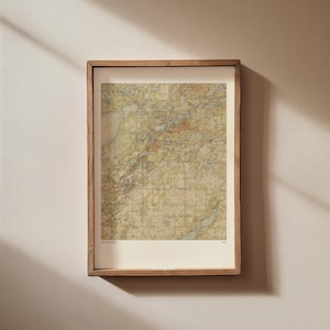 Poster con mappa vintage di Brainerd, Minnesota - Mappa scaricabile istantaneamente - Stampa artistica della baita - Stampa mappa vintage degli Stati Uniti - Decorazione murale del Minnesota