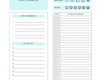 Daily to Do List Printable, Instant Download, Minimal Productivity ...