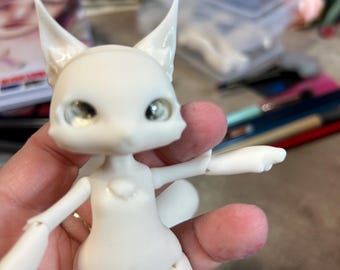 Cute BJD 5” Kitty Cat Doll Toy Unfinished