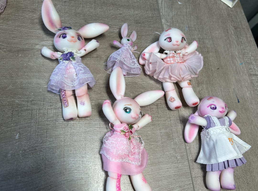 Cute BJD 5” Bunny Rabbit Doll Toy OOAK - Etsy
