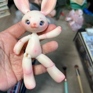 Cute BJD 5”  Bunny Rabbit Doll Toy Painted