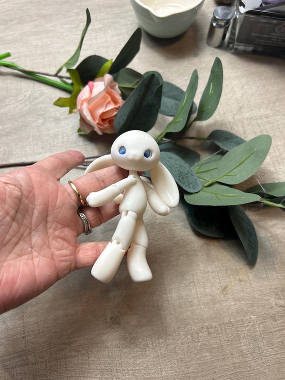 Cute BJD 5” Bunny Rabbit Doll Toy Unfinished Ears Down