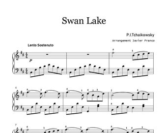 El lago de los cisnes de Tchaikovsky - Partitura fácil para piano