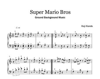 Super Mario Bros Teme- Piano Easy Sheet Music