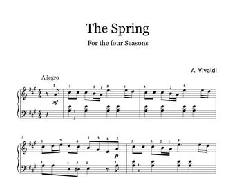 The Spring- Vivaldi-Piano Easy Sheet Music