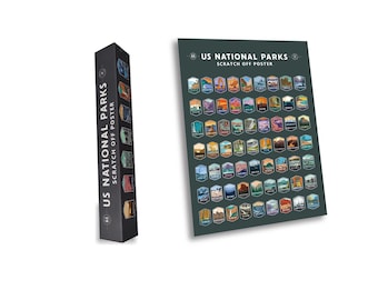 63 National Parks scratch off poster, National parks gift