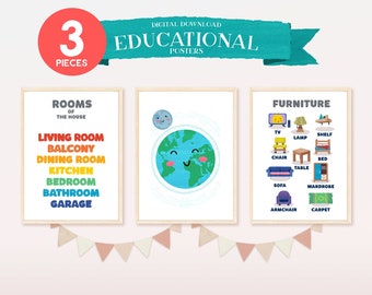 Rooms and Furniture - Educational 3 Piece Poster Pack