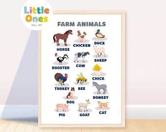 Poster Teaching Farm Animals