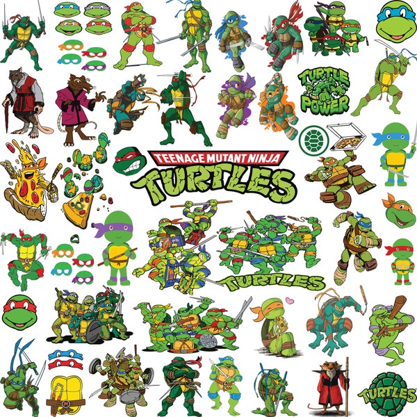 Ninja Turtles -- Cartoon Svg-Png-Pdf-Eps-Dxf Bundle l Birthday l Party l Cartoon l Sticker l T shirt l Hoodie l Poster