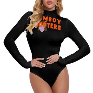 Femboy hooters Women&#39;s Turtleneck Long Sleeve Bodysuit