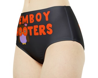 Femboy hooters High-Waist Hipster Bikini Bottom (AOP) Black