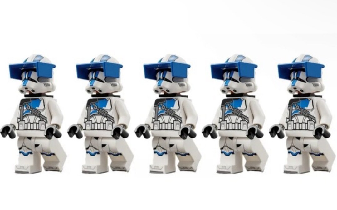 5 New Genuine LEGO Star Wars Heavy 501st Clone Trooper Minifigures Good
