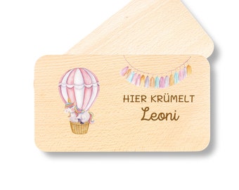 Frühstücksbrettchen personalisiert, Geschenk Geburt Kind, Babygeschenke, Geburt, Taufgeschenk, Schneidebrettchen Kinder | Einhorn im Ballon