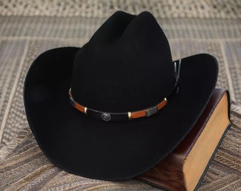 Western Cowboy Hat Classic American Style Wool - Vintage-Inspired Cattleman Hat