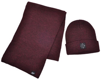 Conjunto de cachecol e gorro - masculino e feminino de malha macia