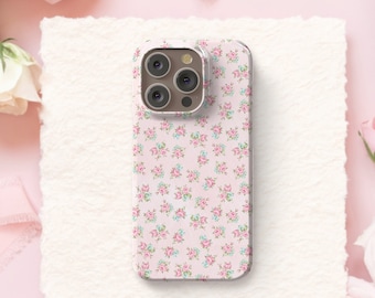 Coquette Aesthetic Ditsy Floral Phone Case for iPhone 14 13 12, Pink Floral Phone Case Coquette, Galaxy Case Girly Aesthetic, Pixel 8 Case
