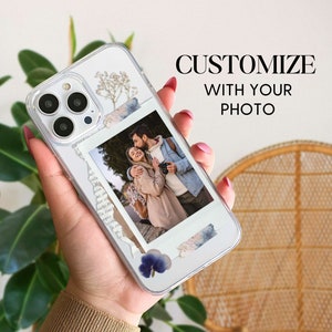 Polaroid Collage Phone Case for iPhone 13 12 11 15 14 Pro Max, Cute Clear Case for iPhone Plus, Collage Phone Case, Custom iPhone Case Plus