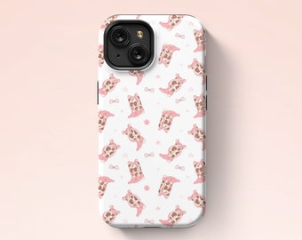 Coquette Cowgirl Phone Case for iPhone 15 14 13 Pro Max Plus, Girly Western Phone Case, Bow Samsung Case Pixel, Magsafe iPhone Case Bows