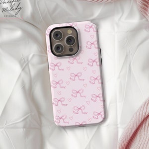 Striped Bowknot Magsafe Phone Case丨pink & Red Ribbon Bows