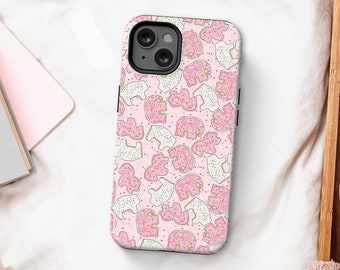 Pink Animal Cookie Phone Case, Sprinkle Phone Case, Cute Phone Case iPhone 15 14 13 Pro Max, Retro Vintage Phone Case, Dessert iPhone Case