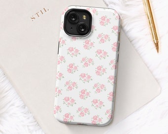 Custodia Coquette per iPhone 15 14 13, Custodia floreale rosa per iPhone, Custodia floreale estetica per iPhone, Custodia preppy per iPhone Pro Max, Custodia femminile per Samsung