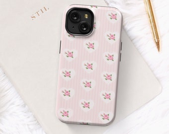 Custodia estetica Coquette per iPhone 15 14 13, custodia per telefono femminile, custodia floreale rosa per telefono, custodia Magsafe per iPhone carina, custodia estetica per telefono carina