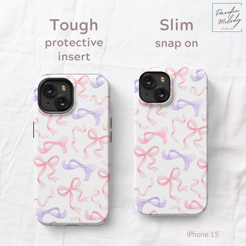 tough case: has a protective insert. Slim case: a snap on plastic case
