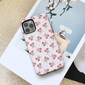 Coquette iPhone Case, Cute Floral Phone Case, Bow Phone Case, Roses Phone Case, Aesthetic Case iPhone 16 15 14 13 12 11 Pro Max Plus Samsung