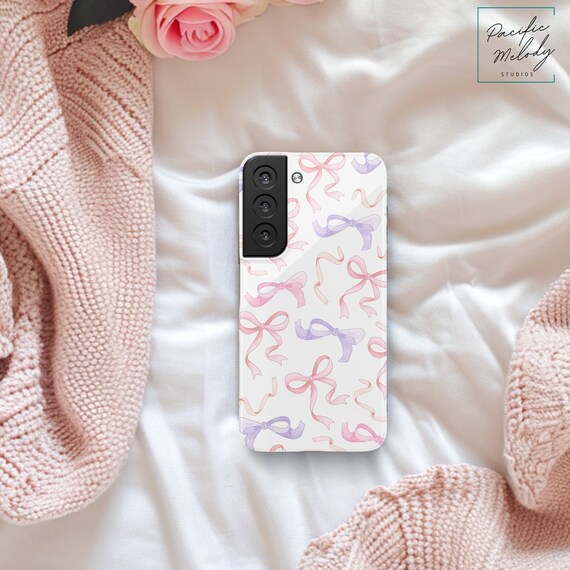 Bow Phone Case for Samsung Galaxy s22 s23 s24, Coquette Phone Case Galaxy, Bow Samsung Case, Cute Pixel 8 Case Bows, Coquette Pixel Case 7 8