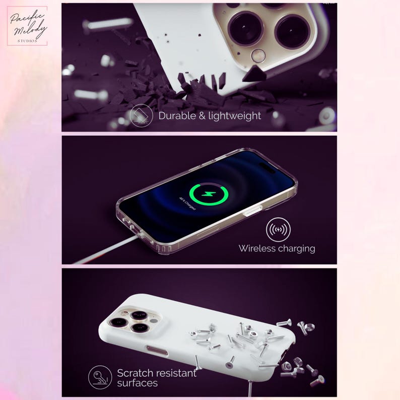 case is shockproof, scratch resistant, and compatible with wireless charging