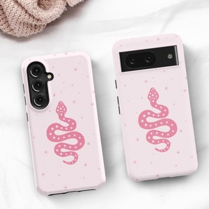 Pink Snake Phone Case for iPhone 15 14 13 Pro Max Plus, Girly Phone Case, Trendy Phone Case, Magsafe Phone Case, Pink Cottagecore Phone Case image 5