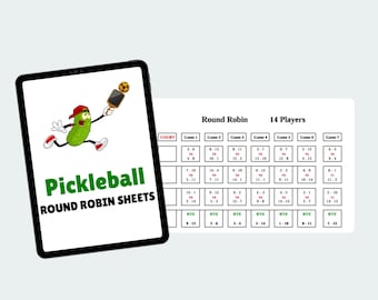 Pickleball Round Robin Sheets Printable Sign Up Sheet Round Robin Play Digital Download Pickleball Players 8-35 Player Round Robins