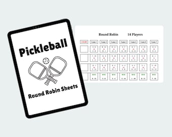 Pickleball Round Robin Sheets Printable Sign Up Sheet Round Robin Play Digital Download Pickleball Players 8-35 Player Round Robins
