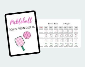 Pickleball Round Robin Sheets Printable Sign Up Sheet Round Robin Play Digital Download Pickleball Players 8-35 Player Round Robins