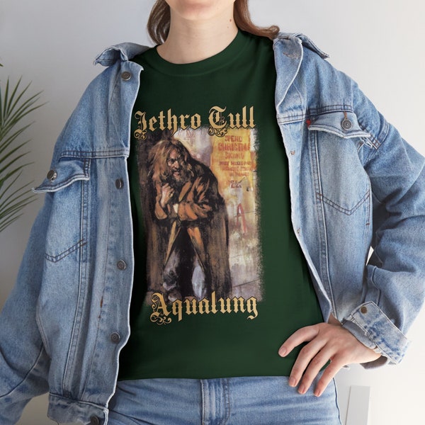 Jethro Tull - Aqualung Band poster album cover T shirt all sizes S-5XL Hard Rock Vintage Unisex Heavy Cotton Tee