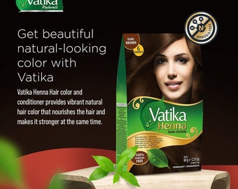 Dabur Vatika Henna Hair Color - Henna Hair Dye, Henna Hair Color and Conditioner, Zero Ammonia Henna for Strong and Shiny Hair