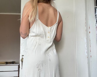 Vintage Johnny Was Collection White Maxi Dress