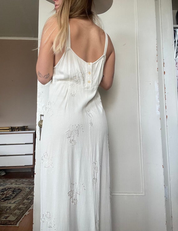 Vintage Johnny Was Collection White Maxi Dress
