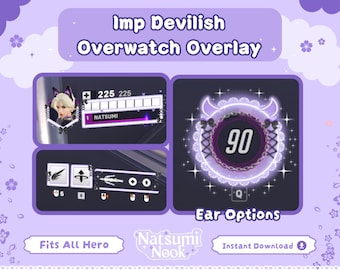 Imp Devilish Mercy Overwatch Overlay | Cute Pink Stream HUD (Digital Download)