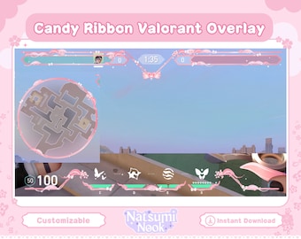 Superposición de transmisión de Valorant con cinta de caramelo: HUD personalizable (descarga digital)