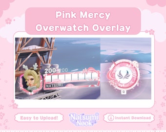 Pink Mercy Overwatch Stream Overlay: Customizable HUD (Digital Download