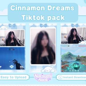 Cinnamon Dreams TikTok Stream Overlay Package | Blue Cute | Kawaii Aesthetic | Animated Vertical Overlay | Tiktok Live | Phone Stream Cute