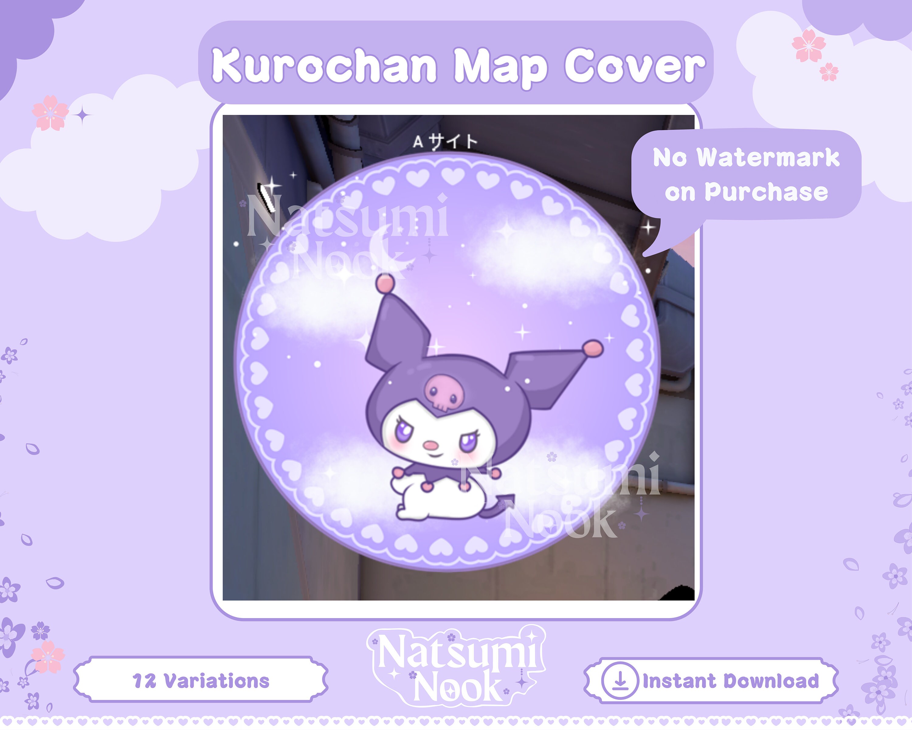 Personalized Kurochan Valorant Map Cover Moon Purple Stream Overlay ...