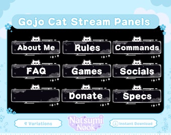 Gojo Cat Stream Panels: Twitch & Discord (Digital Download)