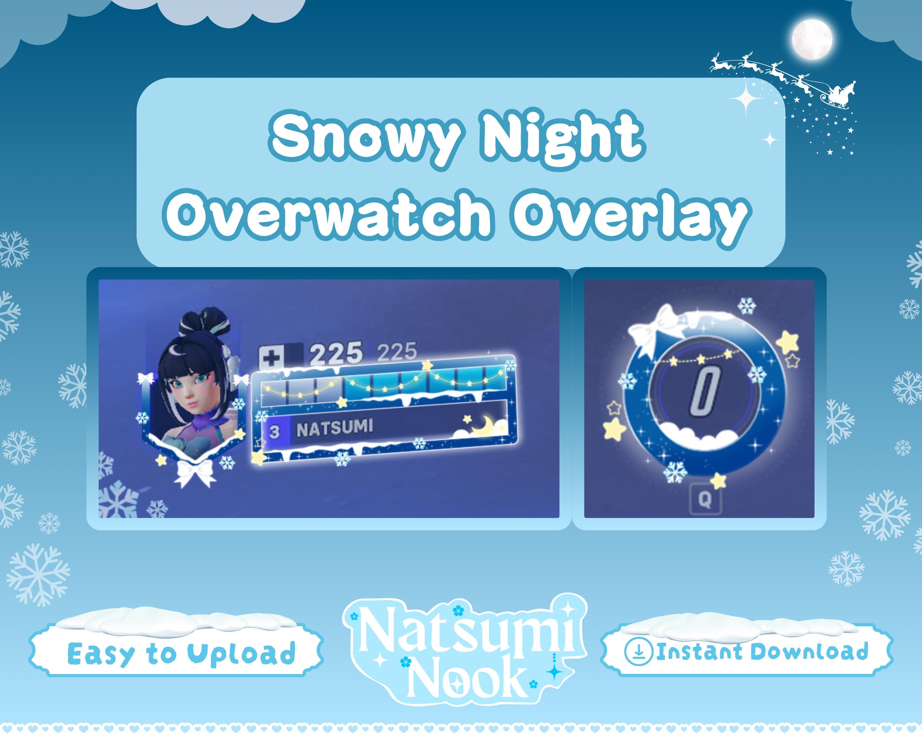 Snowy Night Overwatch Stream Overlay: UI Customization for