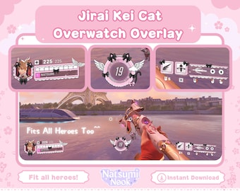 Jirai Kei Kitty Overwatch Stream Overlay: Pink Mercy Wings (Digital Download)
